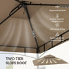 Outsunny BBQ Canopy Replacement Roof, UPF50+ Protected, 5' x 8' BBQ Gazebo Canopy Cover, Double Tiered Grill Gazebo Replacement Canopy, TOP COVER ONLY, Khaki