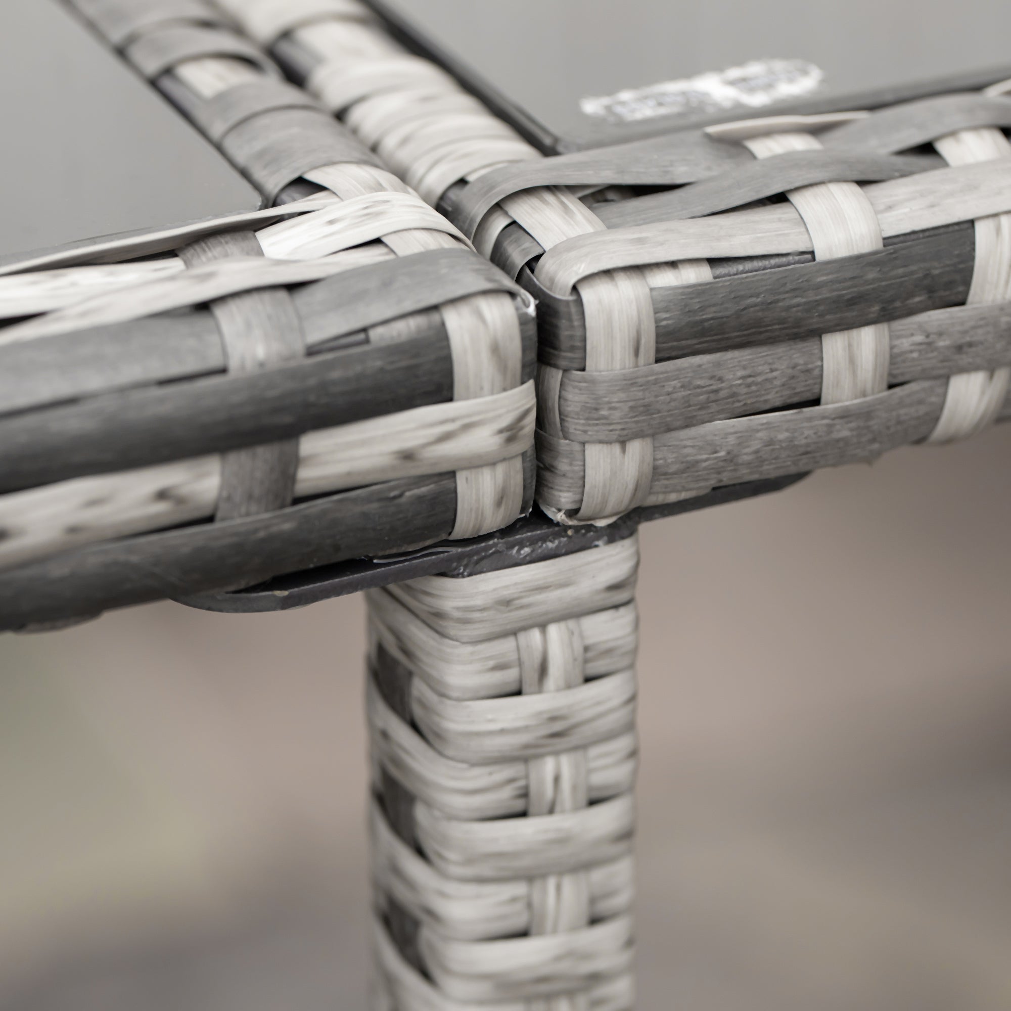 Outsunny 9 Pieces Wicker Patio Dining Set Outdoor Furniture Set with Removable Cushions, Glass Top Dining Table, Ottomans, PE Rattan Conversation Set for Garden Poolside, Grey