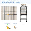 PawHut Bird Cage 57 Inch Flight Cage for Cockatiel, Conure with Rolling Stand, Pull Out Tray, Storage Shelf, Open Top, 0.75" Bar Spacing