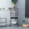 PawHut Bird Cage 57 Inch Flight Cage for Cockatiel, Conure with Rolling Stand, Pull Out Tray, Storage Shelf, Open Top, 0.75" Bar Spacing