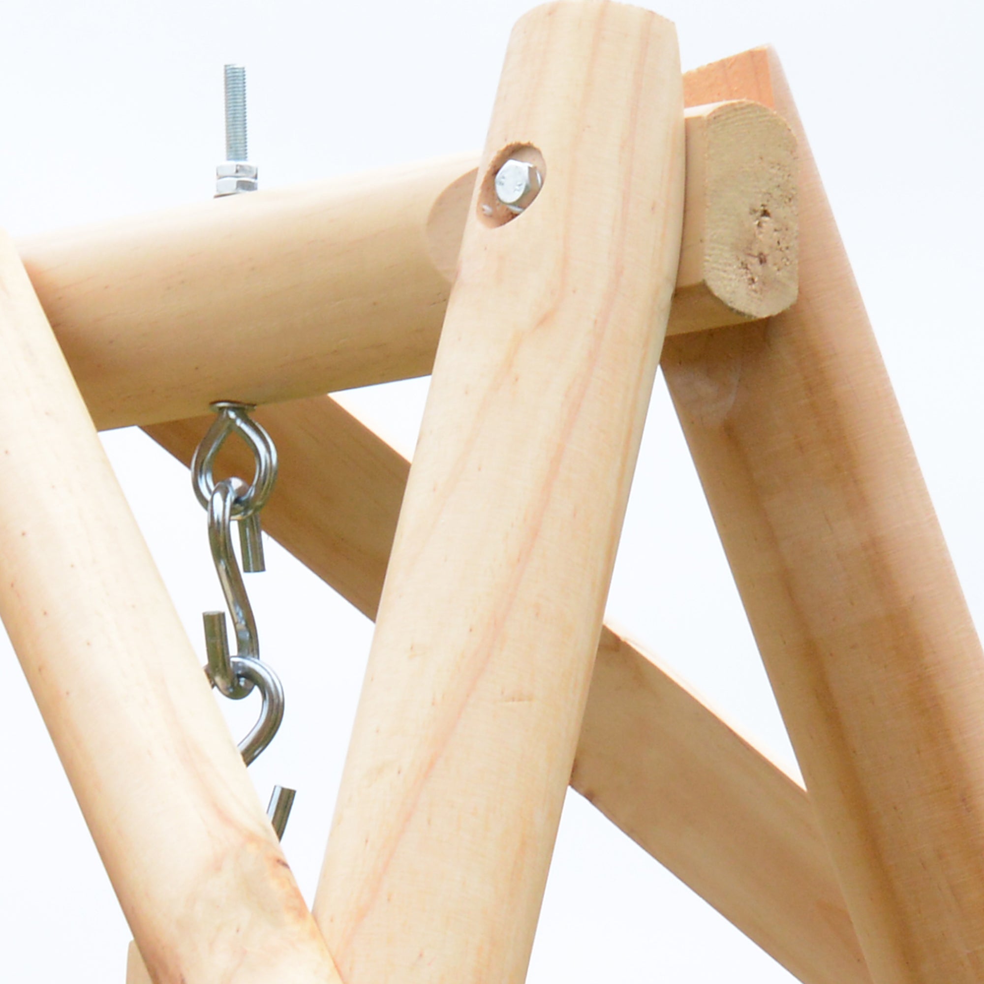 Outsunny Wood Porch Swing with Stand, 2-Person Patio Swing Bench with Wide Backrest, 660lbs Capacity for Garden, Poolside, Backyard, Natural Wood