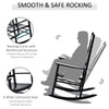 Outsunny Wooden Porch Rocking Chair Outdoor Patio Rocker Garden Single Leisure Reclining Seat Armchair Black