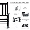 Outsunny Wooden Porch Rocking Chair Outdoor Patio Rocker Garden Single Leisure Reclining Seat Armchair Black