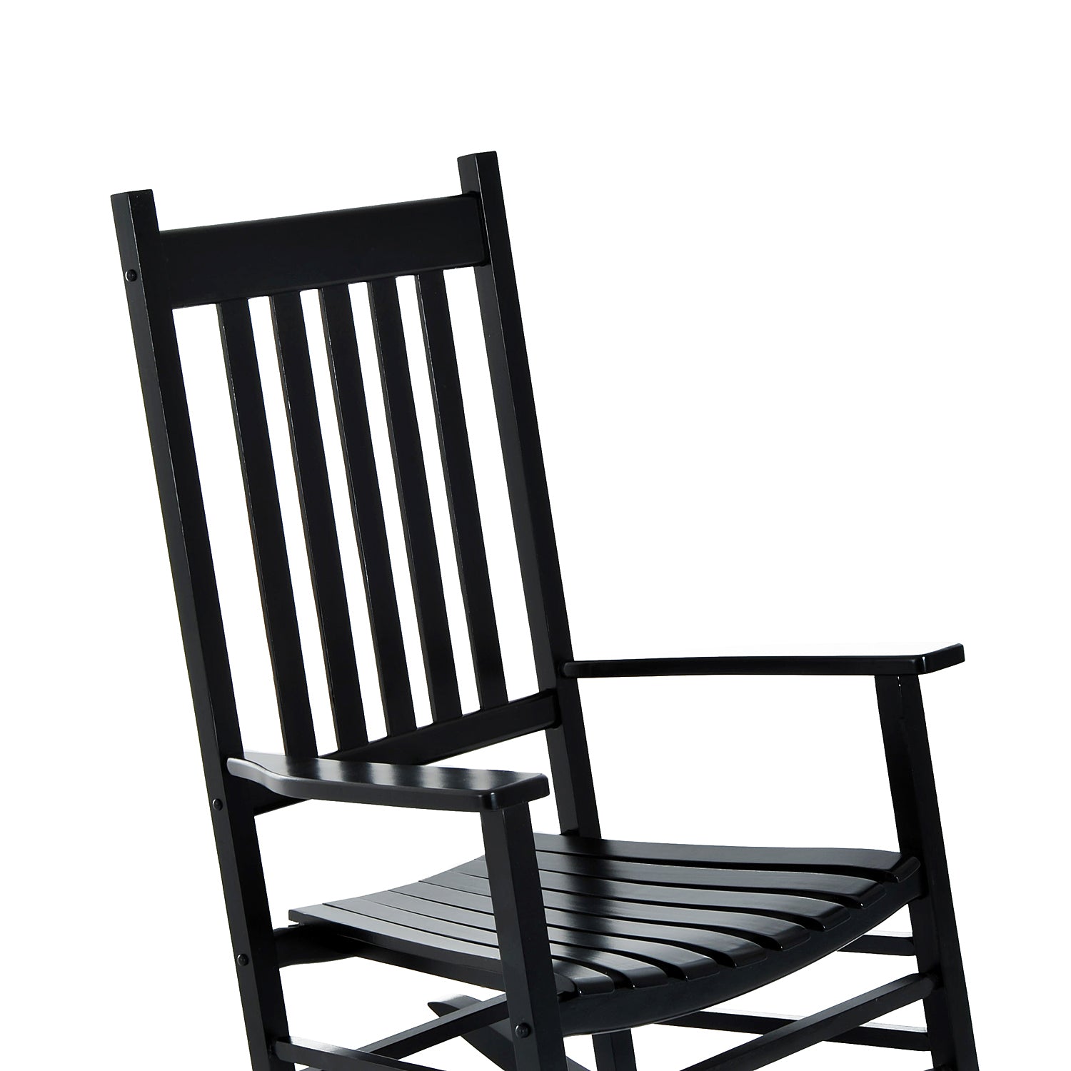 Outsunny Wooden Porch Rocking Chair Outdoor Patio Rocker Garden Single Leisure Reclining Seat Armchair Black