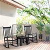 Outsunny Wooden Porch Rocking Chair Outdoor Patio Rocker Garden Single Leisure Reclining Seat Armchair Black