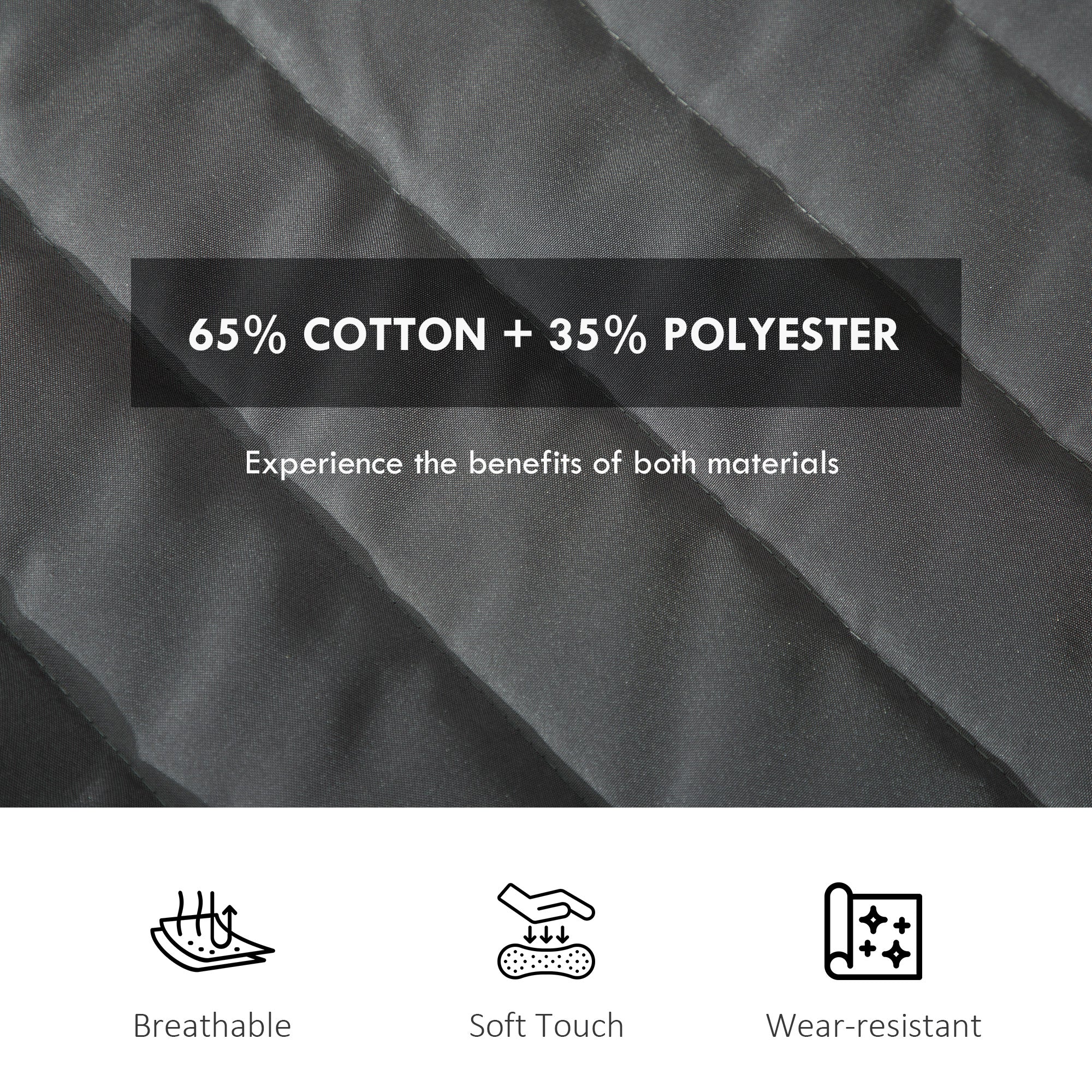 Outsunny Quilted Double Hammock with Stand and Pillow, Heavy Duty 2 Person Hammock with Spreader Bars, Cotton Rope Hammock for Outdoor Camping Beach, Dark Grey