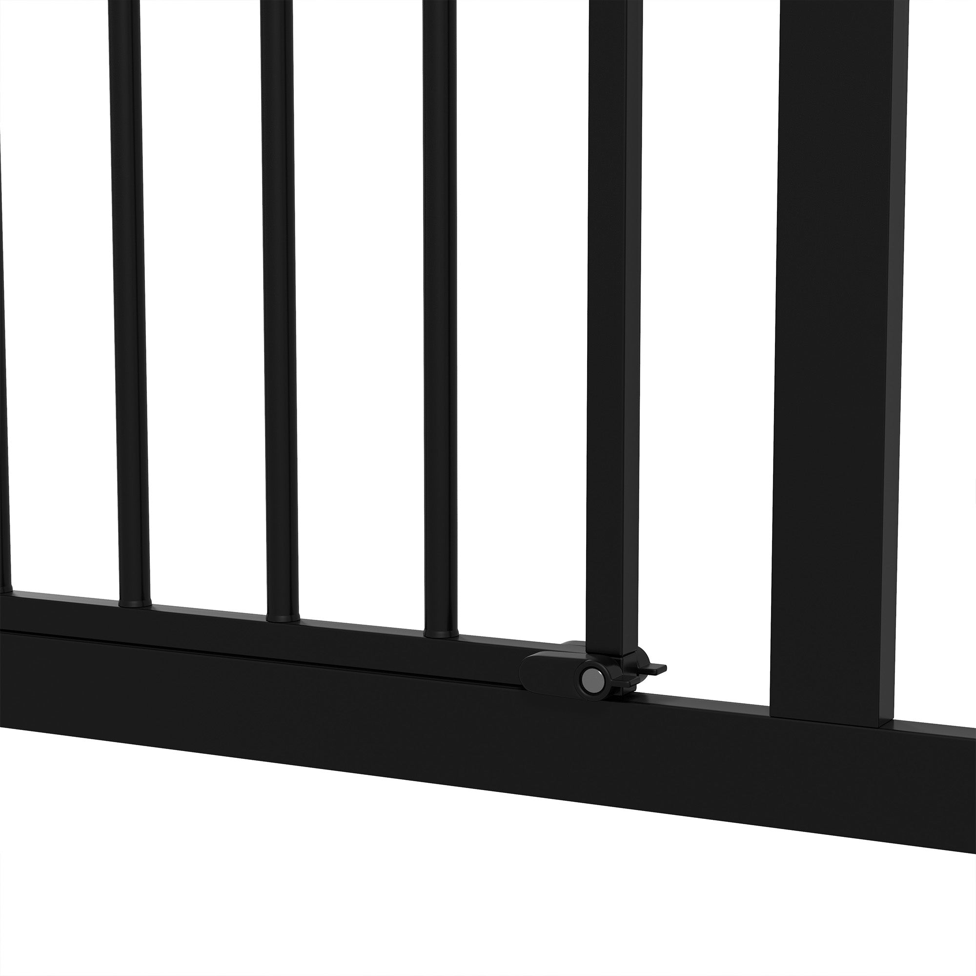 PawHut Pressure Fit Dog Stair Gate No Drilling Safety Gate Auto Close for Doorways, Hallways, 74-94cm Adjustable, 78cm Tall, Black