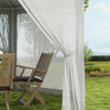Outsunny Φ13' Hexagon Party Tent Patio Gazebo Outdoor Activity Event Canopy Quick Sun Shelter Pavilion with Netting Mesh Sidewall Cream White