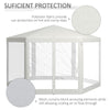 Outsunny Φ13' Hexagon Party Tent Patio Gazebo Outdoor Activity Event Canopy Quick Sun Shelter Pavilion with Netting Mesh Sidewall Cream White