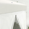 Outsunny Φ13' Hexagon Party Tent Patio Gazebo Outdoor Activity Event Canopy Quick Sun Shelter Pavilion with Netting Mesh Sidewall Cream White