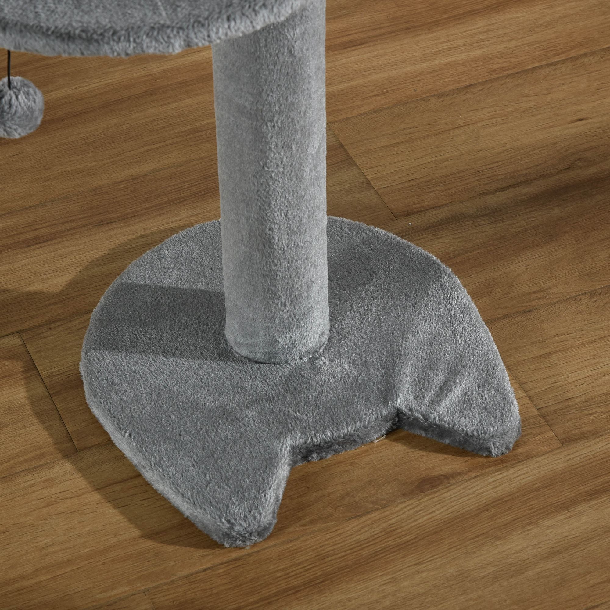 PawHut Floor to Ceiling Cat Tree for Indoor Cats, Kitten Tower, Condo, Multi-Layer Activity Center, Indoor Pet Play House with Solid Scratching Post Hanging Balls, Light Grey