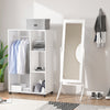 HOMCOM Full Length Mirror, Free Standing Mirror with Rectangular Frame, Adjustable Angle for Dressing Room, Bedroom, Living Room, White