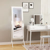 HOMCOM Full Length Mirror, Free Standing Mirror with Rectangular Frame, Adjustable Angle for Dressing Room, Bedroom, Living Room, White