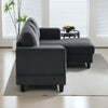 HOMCOM Sectional Sofa with Chaise Lounge and Thick Spring Cushion, Corduroy L Shaped Couch, 3 Seater Corner Sofa for Living Room, Bedroom, Charcoal Grey