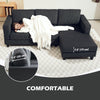 HOMCOM Sectional Sofa with Chaise Lounge and Thick Spring Cushion, Corduroy L Shaped Couch, 3 Seater Corner Sofa for Living Room, Bedroom, Charcoal Grey
