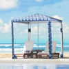 Outsunny Quick Beach Cabana Canopy Umbrella, 6.5' Easy-Assembly Sun-Shade Shelter with Sandbags and Carry Bag, Cool UV50+ Fits Adults & Family, Dark Blue Coconut Palm