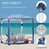Outsunny Quick Beach Cabana Canopy Umbrella, 6.5' Easy-Assembly Sun-Shade Shelter with Sandbags and Carry Bag, Cool UV50+ Fits Adults & Family, Dark Blue Coconut Palm
