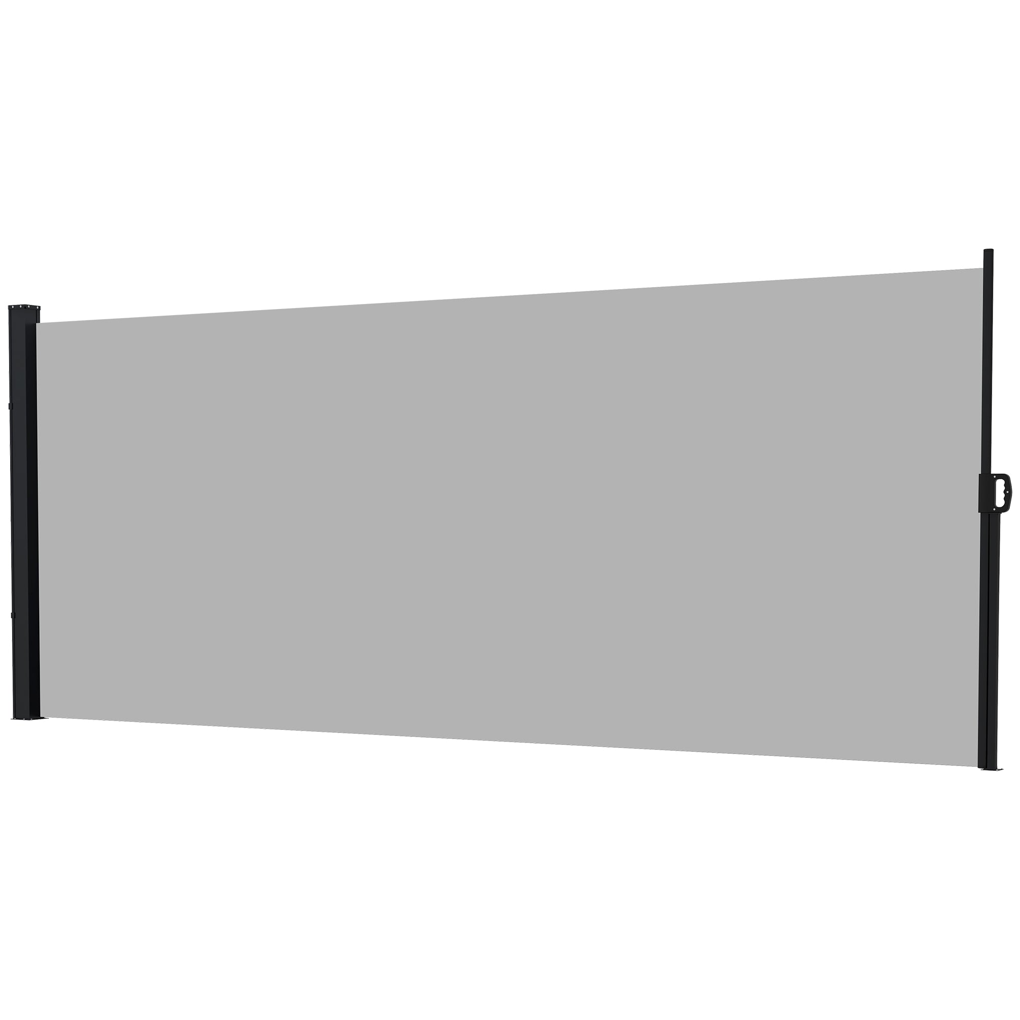 Outsunny 13' x 5' Retractable Side Awning, Garden Privacy Screen Divider, Full Cassette Windbreaker for Hot Tub, Balcony, Terrace, Pool, Light Grey