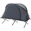 Outsunny Camping Tent Cot, Multifunctional Folding Tent Combo, Portable Off-Ground Tent Shelter with Self-Inflating Air Mattress and Carry Bag for 1 Person