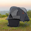 Outsunny Camping Tent Cot, Multifunctional Folding Tent Combo, Portable Off-Ground Tent Shelter with Self-Inflating Air Mattress and Carry Bag for 1 Person