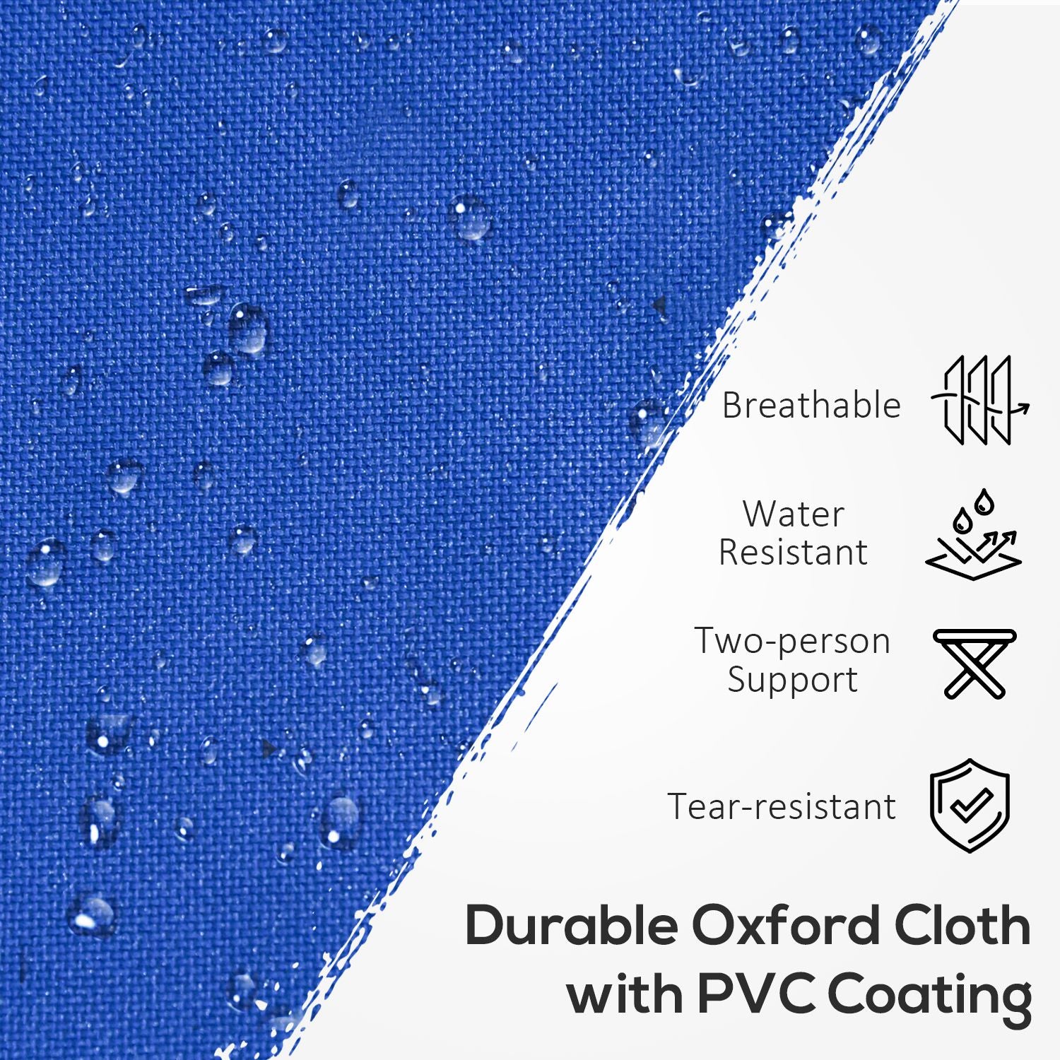 Outsunny Folding Camping Cot for Adults with Carry Bag, Side Pocket, Outdoor Portable Sleeping Bed for Travel Camp Vocation, Navy Blue