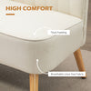 HOMCOM 46" Fabric Loveseat Sofa, Upholstered 2 Seater Couch with Rubber Wood Legs for Bedroom, Living Room, Cream White