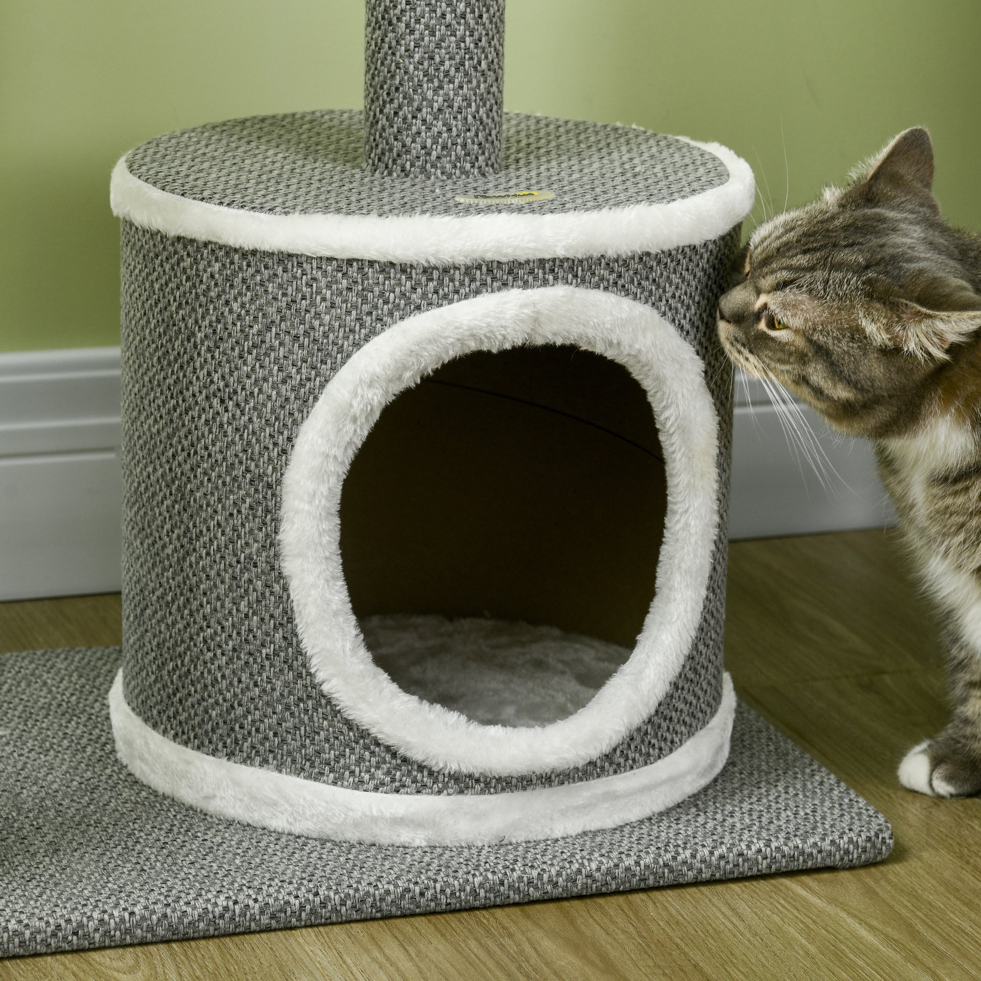 PawHut 132cm Cat Tree for Indoor Cats, Cat Tower with Scratching Post, Bed, Hammock, Cat House, Perches, Toy Ball, Multi-Level Cat Climbing Frame