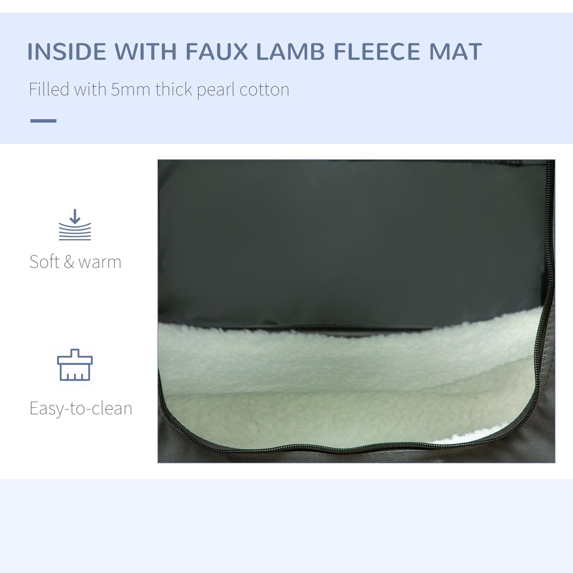 PawHut 60cm Pet Carrier for Miniature Dogs, Portable Cat Carrier Soft Side Pet Travel Crate with Removable Mat, Carry Bag, Breathable Mesh Window Door - Grey