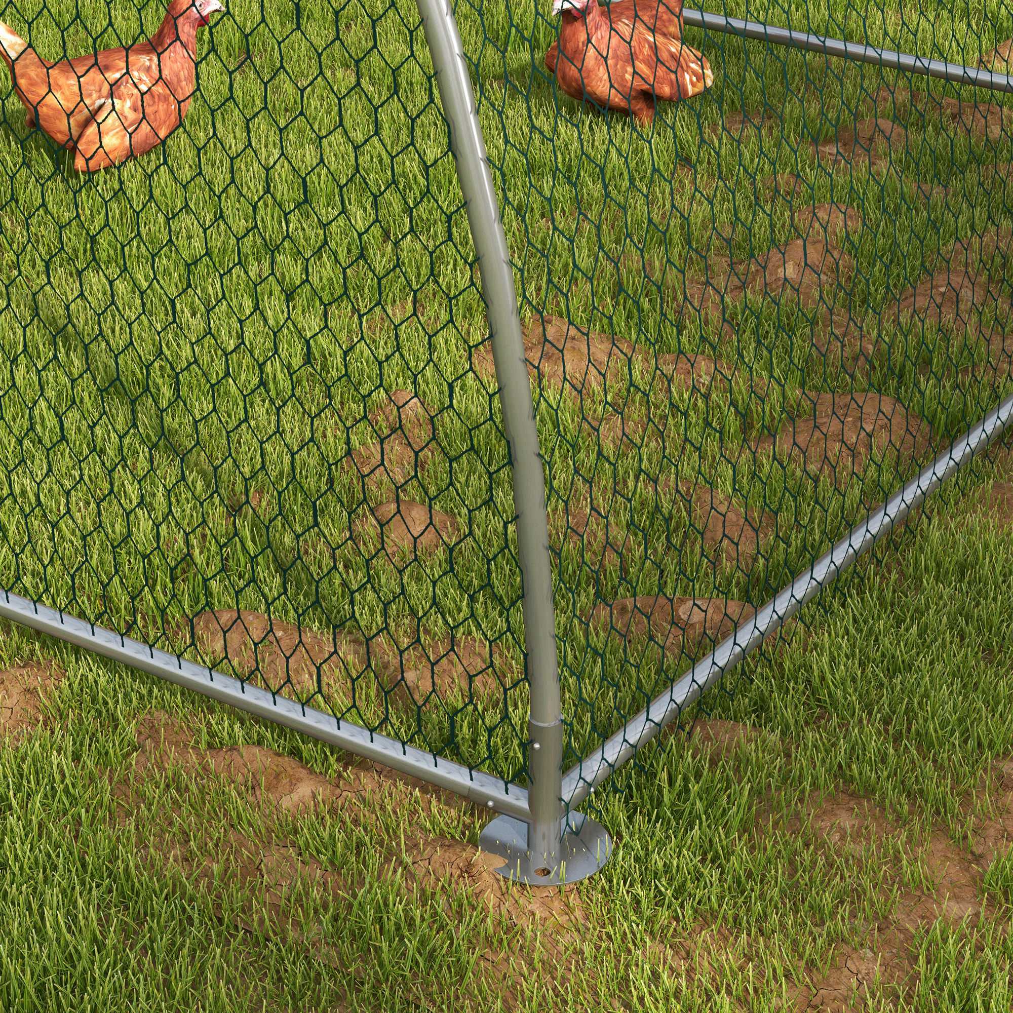 PawHut Chicken Run, Large Metal Chicken Coop with Waterproof and Anti-UV Cover, Walk in Poultry Cage Outdoor for 14-18 Chickens, Ducks, Hens, Rabbits, 10' x 18.4' x 7.2'