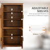 HOMCOM 64" Kitchen Pantry Cabinet, Kitchen Pantry Storage Cabinet with 4 Doors and 3 Adjustable Shelves, Oak