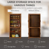 HOMCOM 64" Kitchen Pantry Cabinet, Kitchen Pantry Storage Cabinet with 4 Doors and 3 Adjustable Shelves, Oak