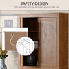 HOMCOM 64" Kitchen Pantry Cabinet, Kitchen Pantry Storage Cabinet with 4 Doors and 3 Adjustable Shelves, Oak