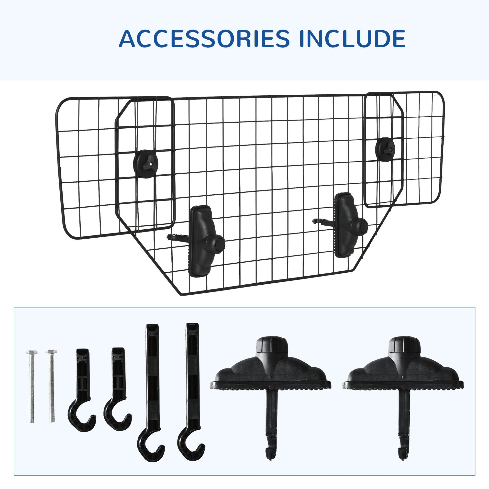 PawHut 35.5" - 47" Vehicle Pet Barrier, Adjustable Dog Fence for Car SUV Truck, Universal Fit Expandable Safe Guard Gate, Black