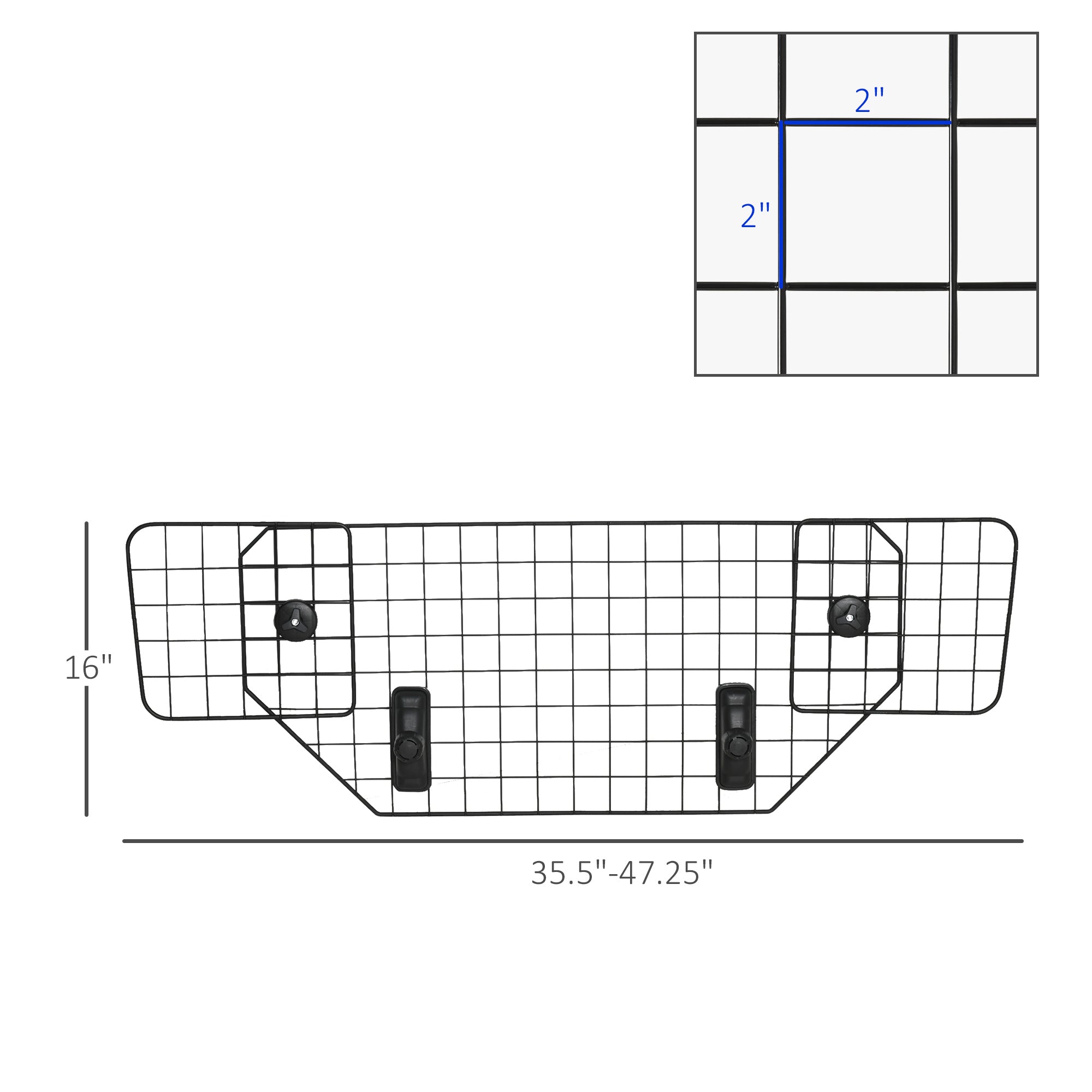 PawHut 35.5" - 47" Vehicle Pet Barrier, Adjustable Dog Fence for Car SUV Truck, Universal Fit Expandable Safe Guard Gate, Black