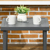 Outsunny Outdoor Side Table, Patio End Table with Umbrella Hole, Small Coffee Table with Steel Frame for Balcony, Gray