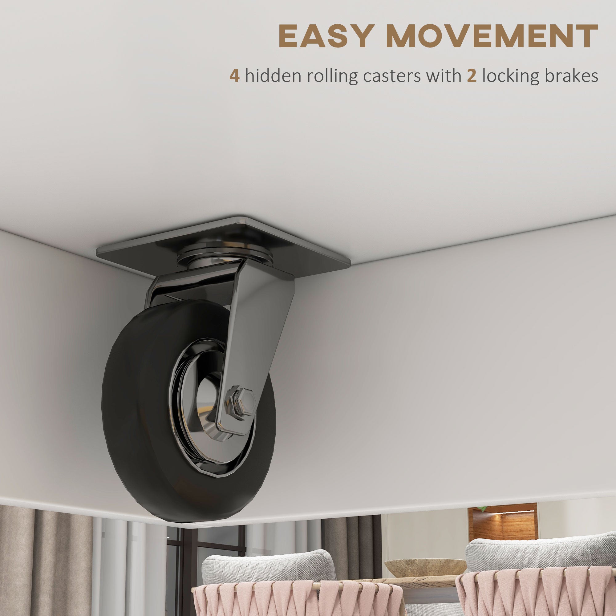 HOMCOM Rolling Kitchen Island with Drop Leaf Wood Breakfast Bar, Farmhouse Kitchen Cart with 2 Drawers, Adjustable Shelves for Dining Room (White)