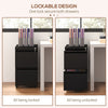 Vinsetto Mobile Vertical Filing Cabinet with Lock, 2-Drawer Steel File Cabinet with Adjustable Hanging Bar for Letter, A4 and Legal Size, Black