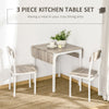 HOMCOM Dining Table Set for 2, 3-Piece Kitchen Table Set for 2, Folding Rectangular Dining Table with 2 Drop Leaves, 2 Chairs for Dining Room, Dinette, Breakfast Nook, Oak