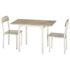 HOMCOM Dining Table Set for 2, 3-Piece Kitchen Table Set for 2, Folding Rectangular Dining Table with 2 Drop Leaves, 2 Chairs for Dining Room, Dinette, Breakfast Nook, Oak