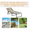 Outsunny Outdoor Folding Lounge Chair, 4-Level Adjustable Chaise Lounge with Headrest, Tanning Chair Beach Bed, Reclining Lounger Cot for Camping, Hiking, Backyard, Multicoloured