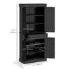 HOMCOM 71" Kitchen Pantry Cabinet, Freestanding Kitchen Pantry Storage Cabinet with Doors and Shelves, Distressed Black