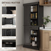 HOMCOM 71" Kitchen Pantry Cabinet, Freestanding Kitchen Pantry Storage Cabinet with Doors and Shelves, Distressed Black