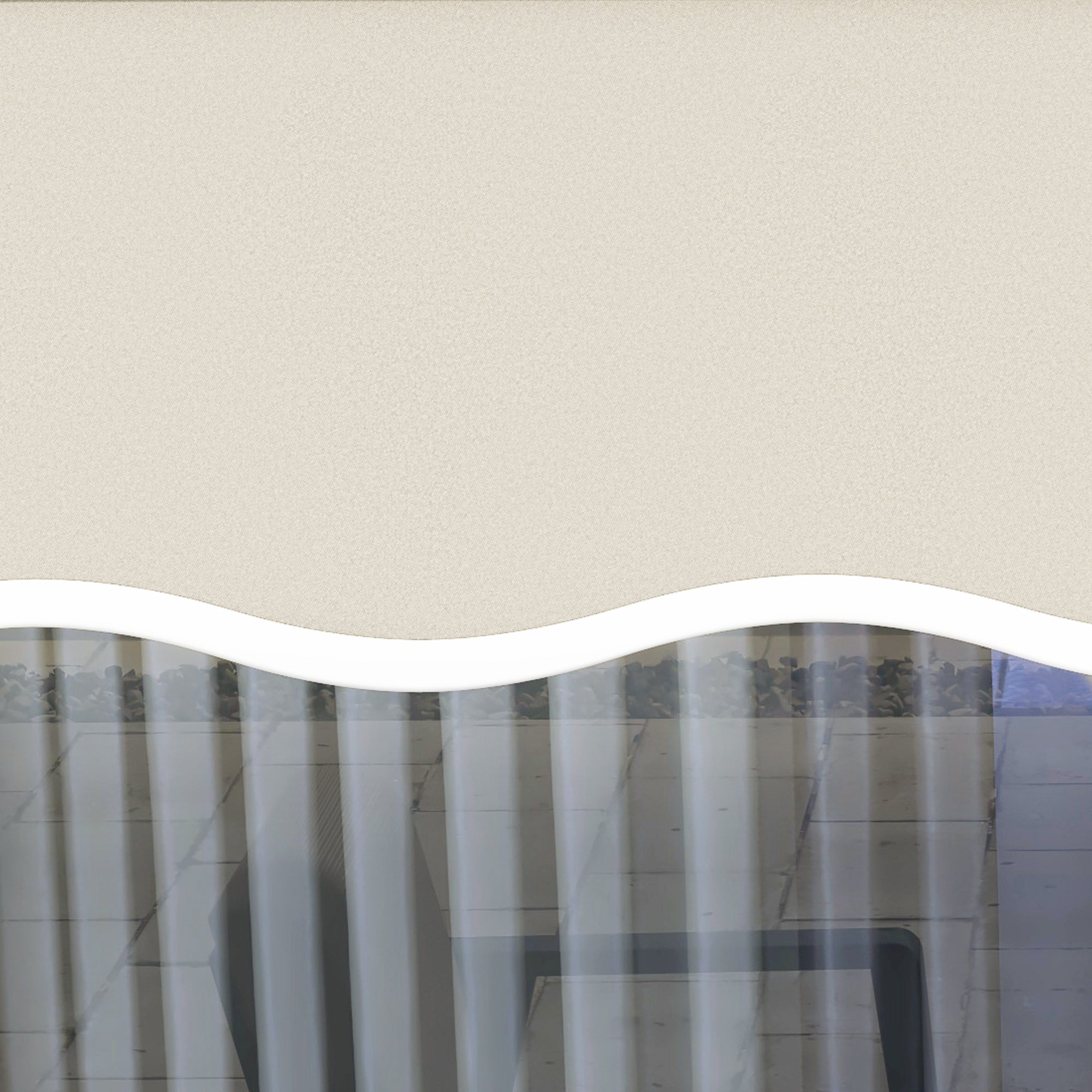 Outsunny 11' x 8' Retractable Awning Fabric Replacement Outdoor Sunshade Canopy Awning Cover, UV Protection, Cream White