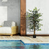 HOMCOM 4.3FT Artificial Ficus Tree, Fake Tree with Leaves, Faux Plant in Nursery Pot for Indoor and Outdoor Decoration
