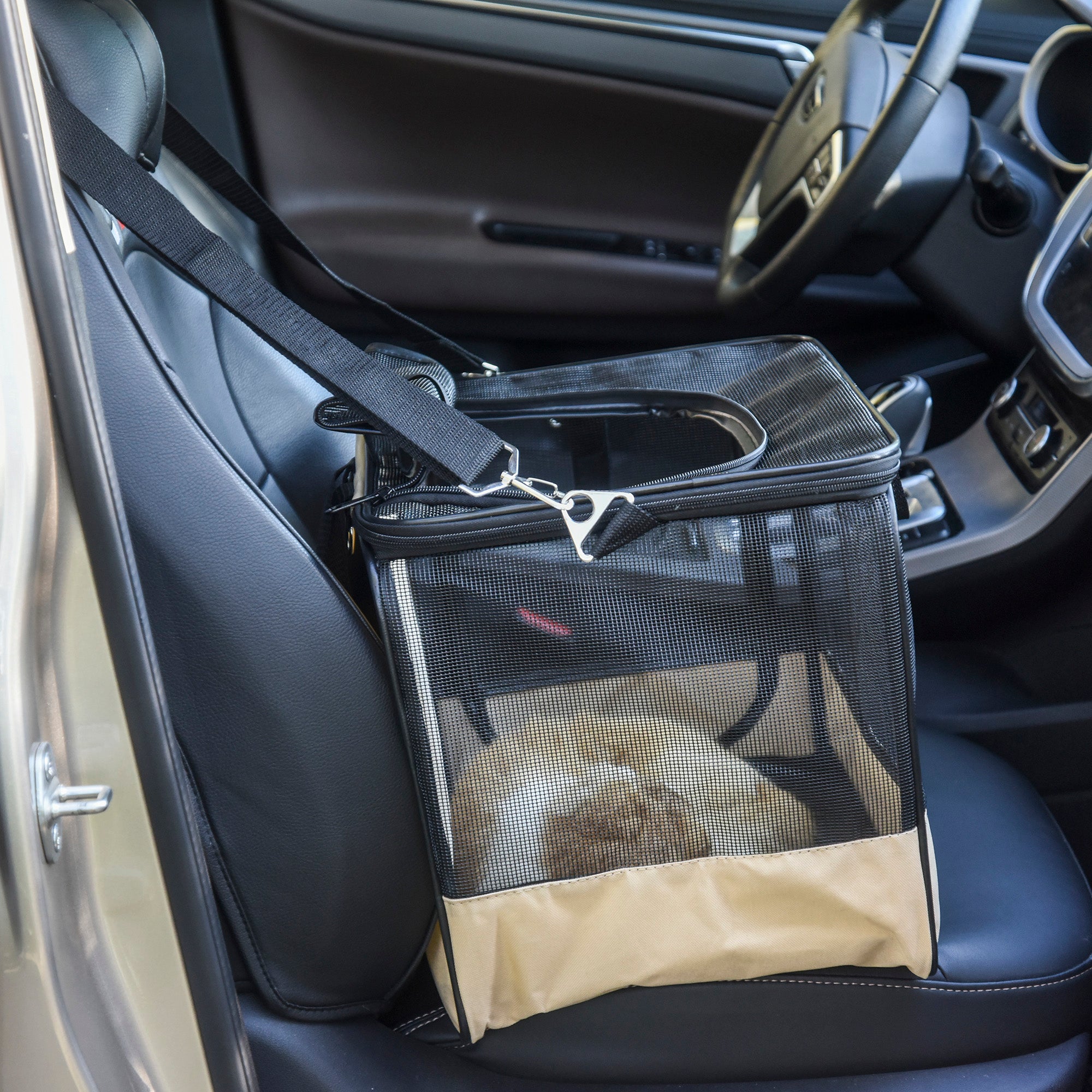 PawHut D00-064 Folding Pet Car Seat Dog Cat Carrier