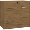 Vinsetto 2-Drawer Lateral Filing Cabinet with Lock, File Cabinet with Hanging Bar for Letter Size, Home Office, Light Brown