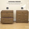 Vinsetto 2-Drawer Lateral Filing Cabinet with Lock, File Cabinet with Hanging Bar for Letter Size, Home Office, Light Brown