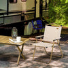 Outsunny Camping Chair, Lightweight Folding Chair, Portable Armchair, Excellent for Festivals, Fishing, Beach and Hiking, Khaki