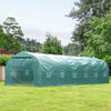 Outsunny 26' x 10' x 7' Large Steeple Walk-in Greenhouse Outdoor Garden Plant Seed Tunnel Grow Tent Steel Frame, Green