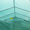Outsunny 26' x 10' x 7' Large Steeple Walk-in Greenhouse Outdoor Garden Plant Seed Tunnel Grow Tent Steel Frame, Green
